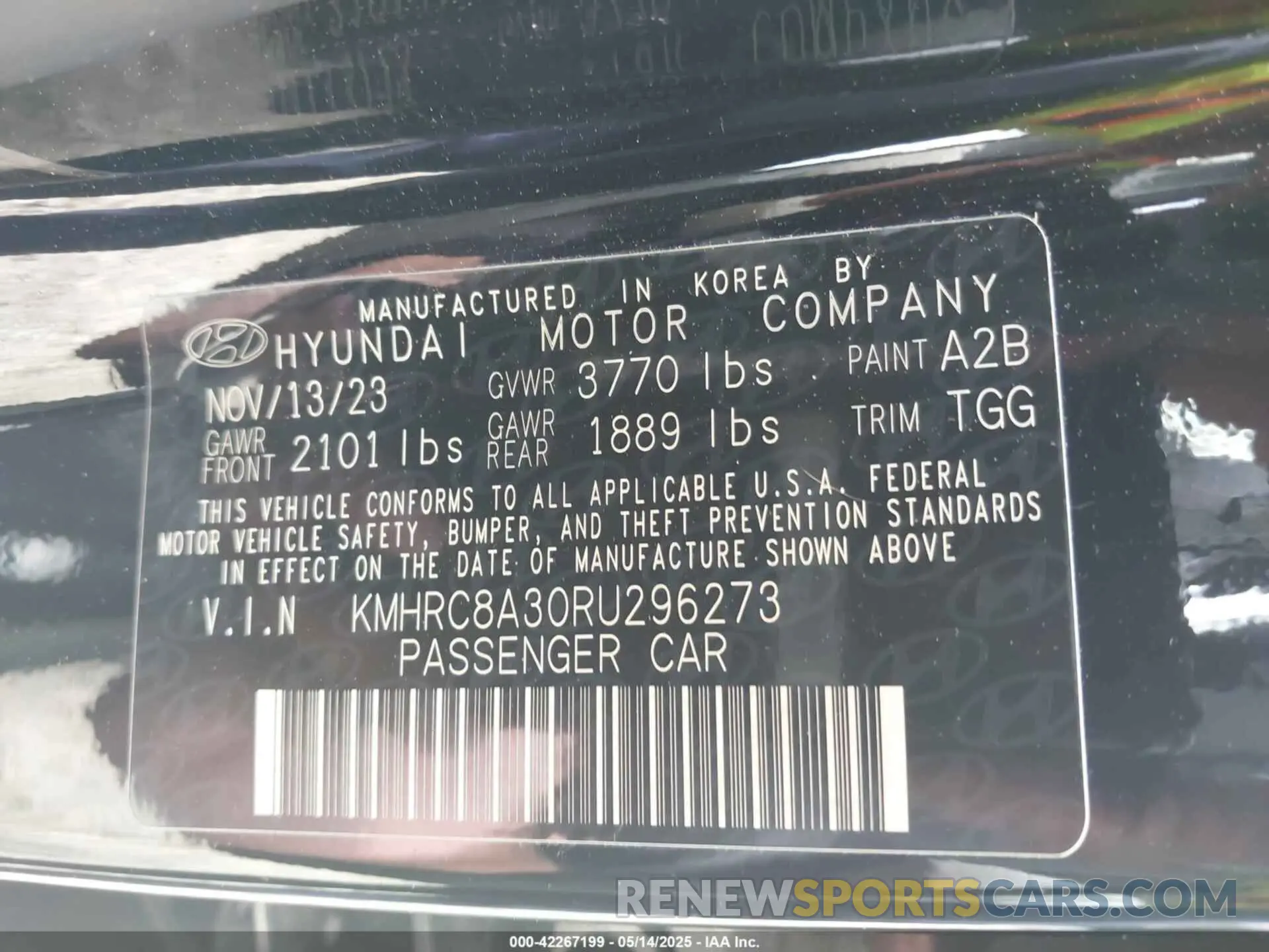 9 Photograph of a damaged car KMHRC8A30RU296273 HYUNDAI VENUE 2024