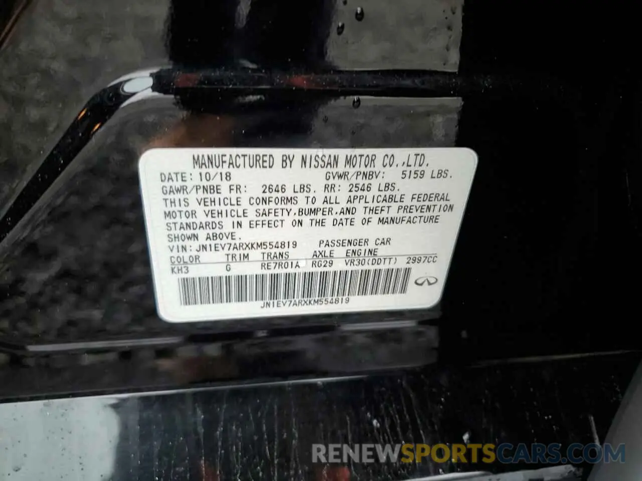 14 Фотография поврежденного автомобиля JN1EV7ARXKM554819 INFINITI Q50 2019
