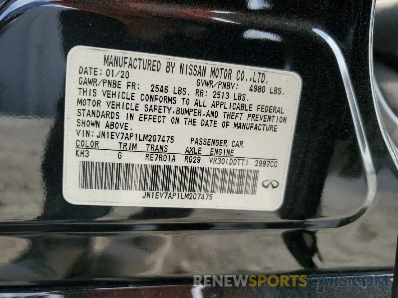 15 Фотография поврежденного автомобиля JN1EV7AP1LM207475 INFINITI Q50 2020