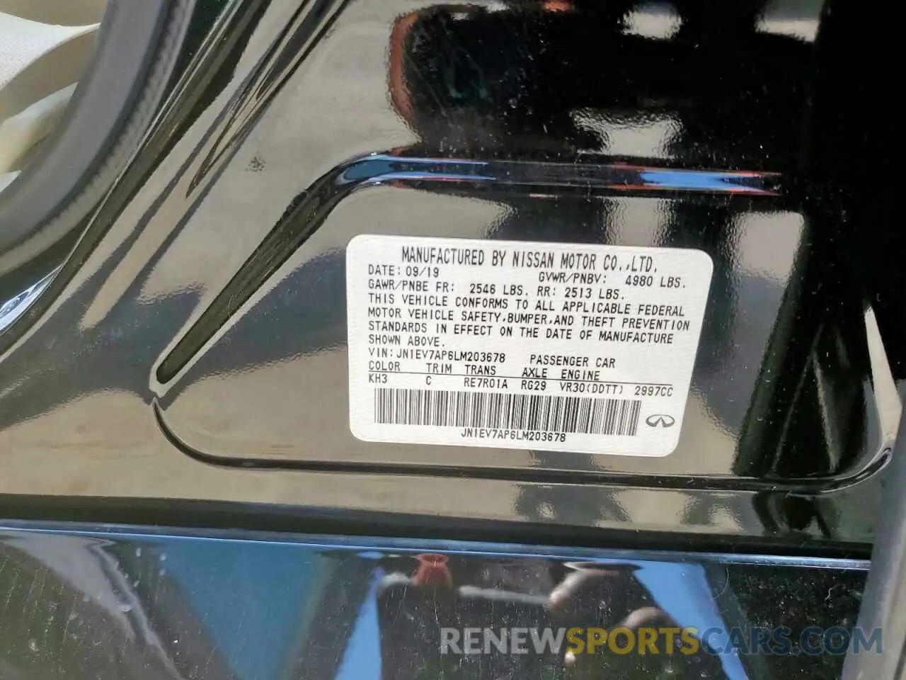 12 Photograph of a damaged car JN1EV7AP6LM203678 INFINITI Q50 2020