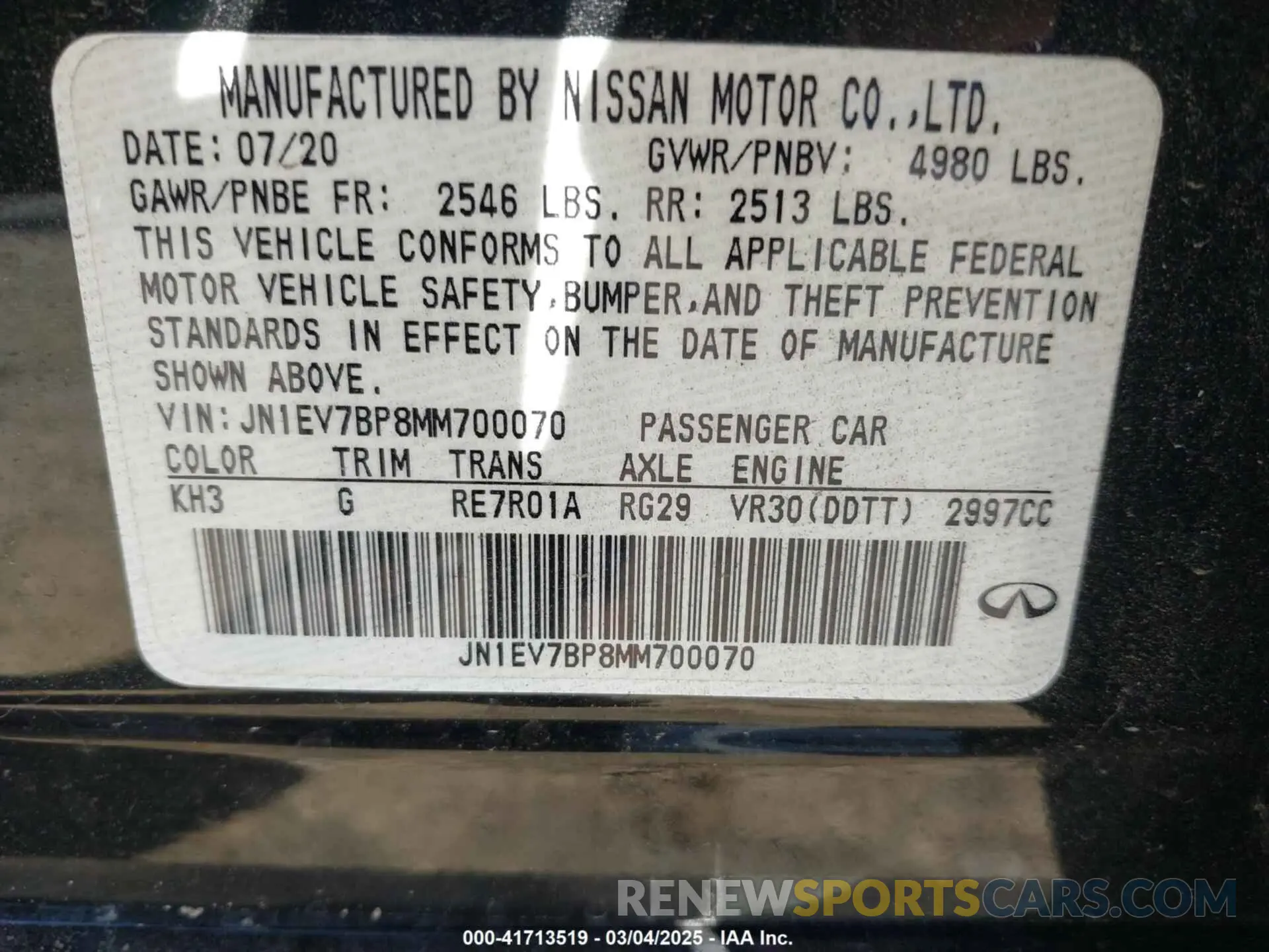 9 Фотография поврежденного автомобиля JN1EV7BP8MM700070 INFINITI Q50 2021