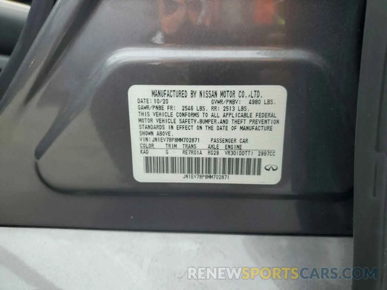 13 Фотография поврежденного автомобиля JN1EV7BP8MM702871 INFINITI Q50 2021