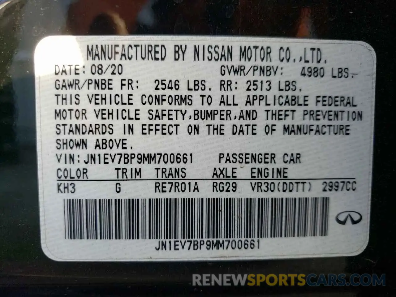 12 Фотография поврежденного автомобиля JN1EV7BP9MM700661 INFINITI Q50 2021