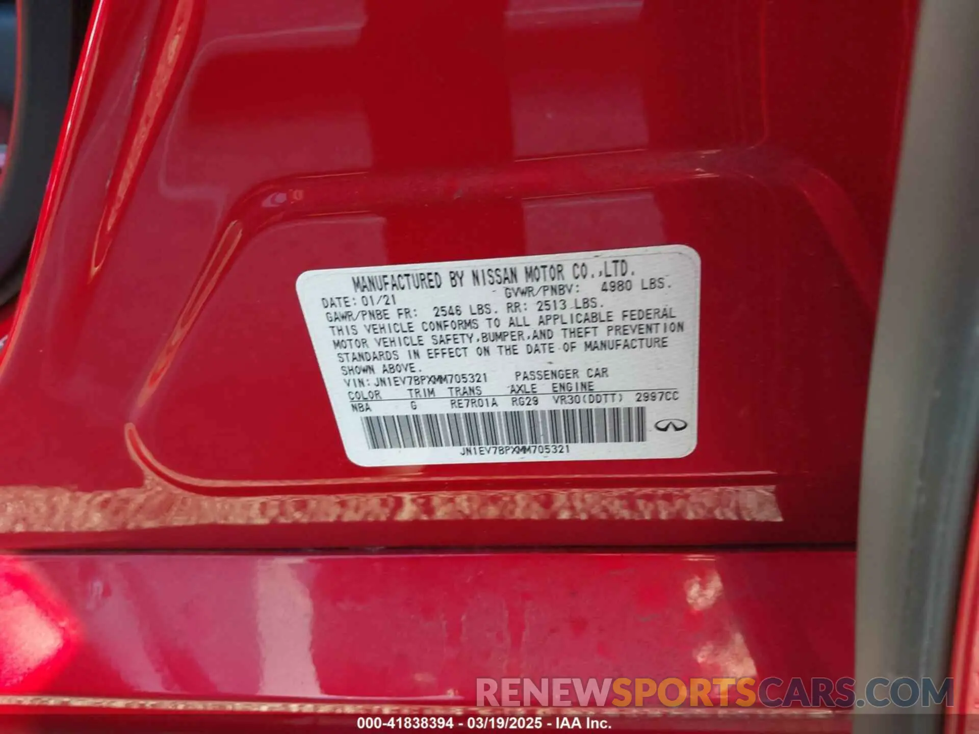 9 Фотография поврежденного автомобиля JN1EV7BPXMM705321 INFINITI Q50 2021