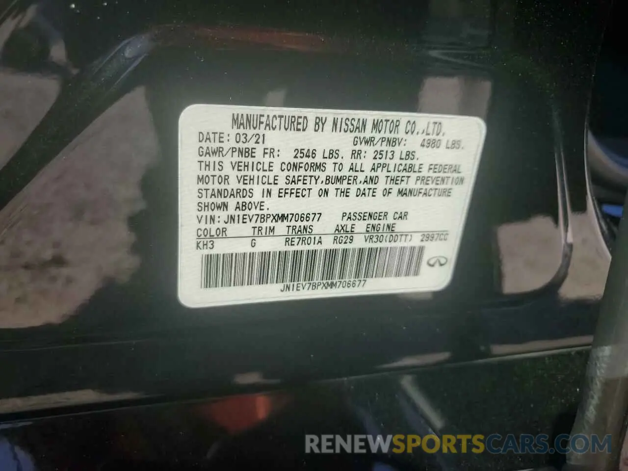 12 Photograph of a damaged car JN1EV7BPXMM706677 INFINITI Q50 2021