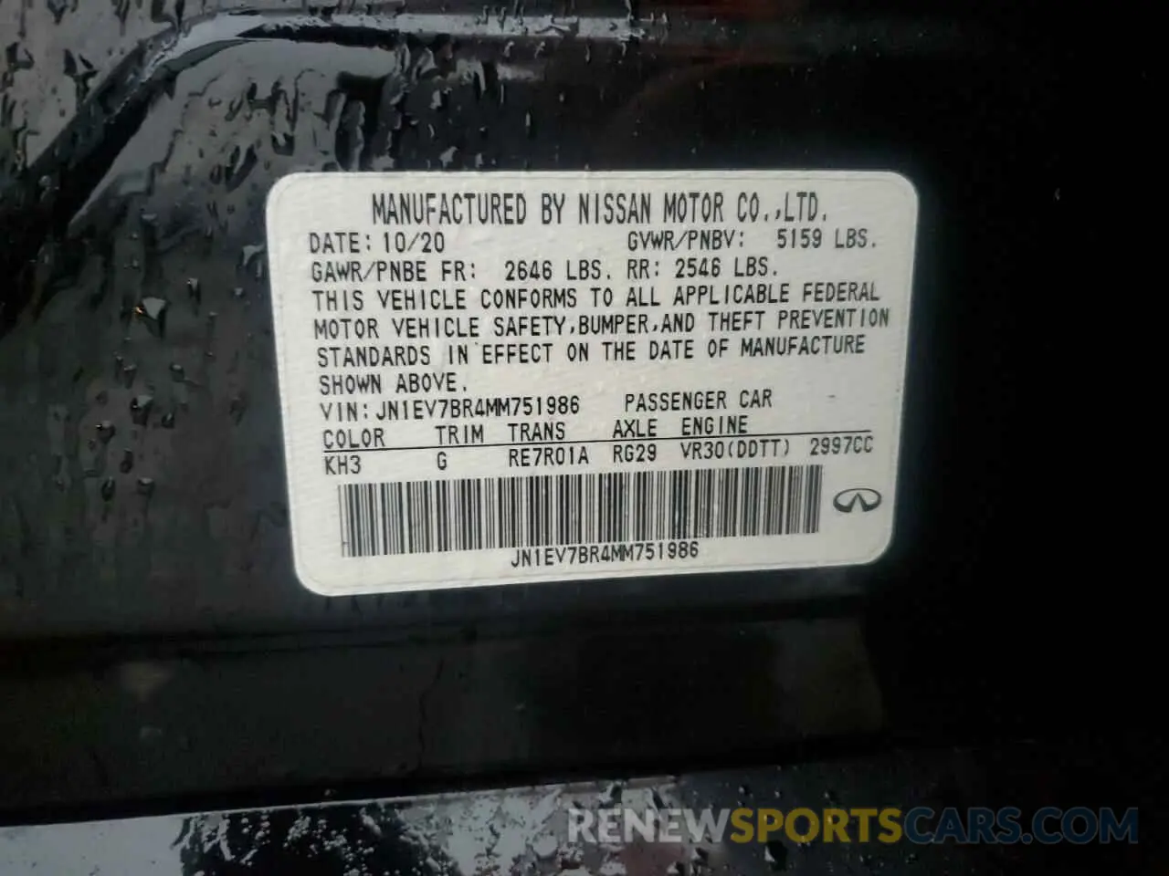 12 Фотография поврежденного автомобиля JN1EV7BR4MM751986 INFINITI Q50 2021