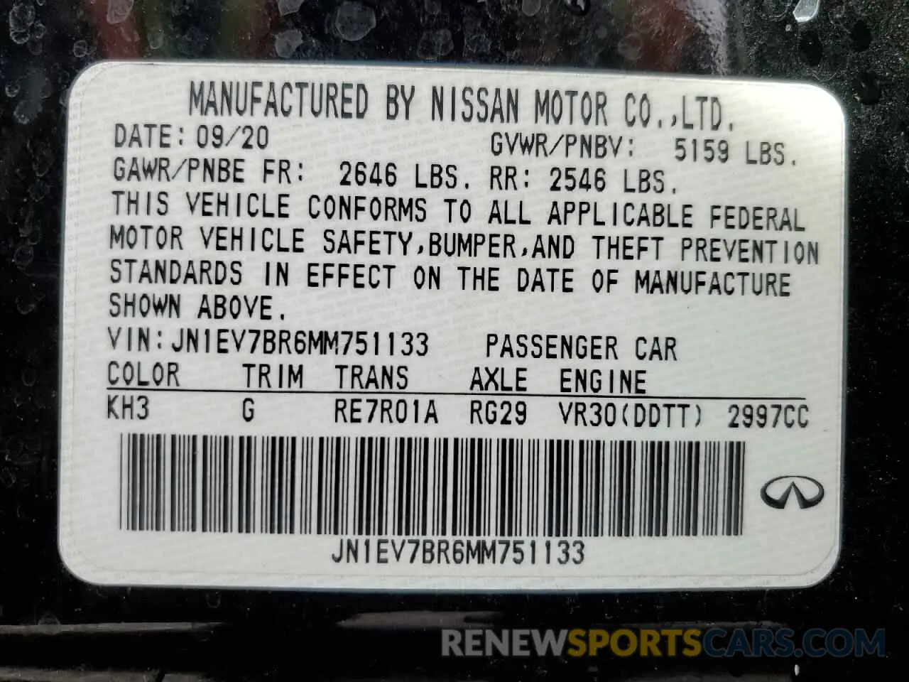 12 Фотография поврежденного автомобиля JN1EV7BR6MM751133 INFINITI Q50 2021