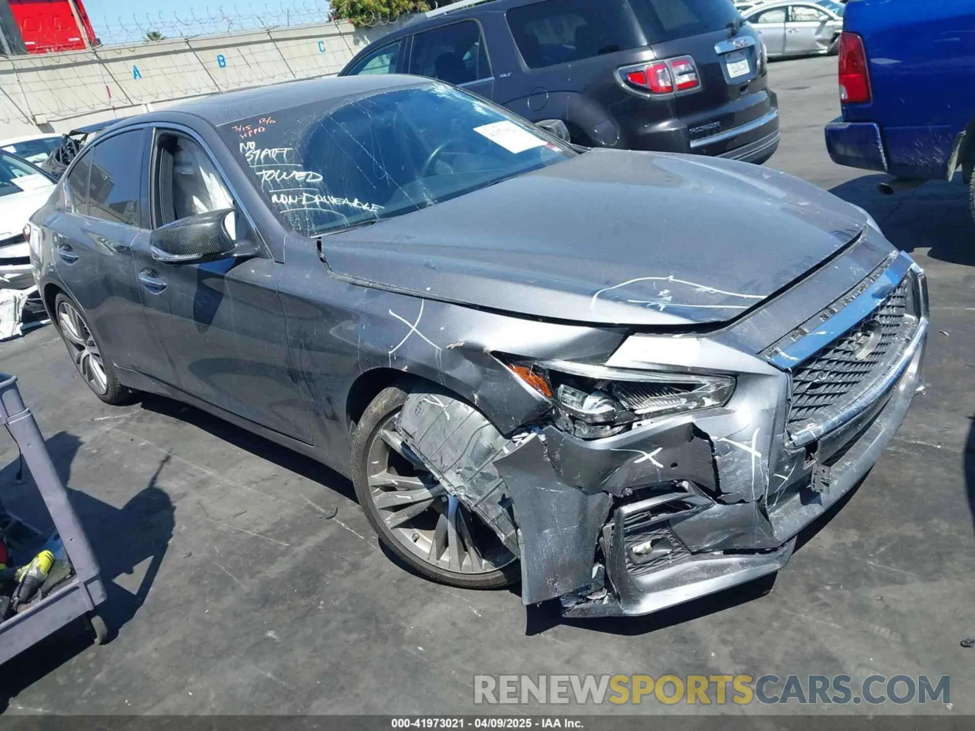 1 Photograph of a damaged car JN1EV7CP9MM702179 INFINITI Q50 2021