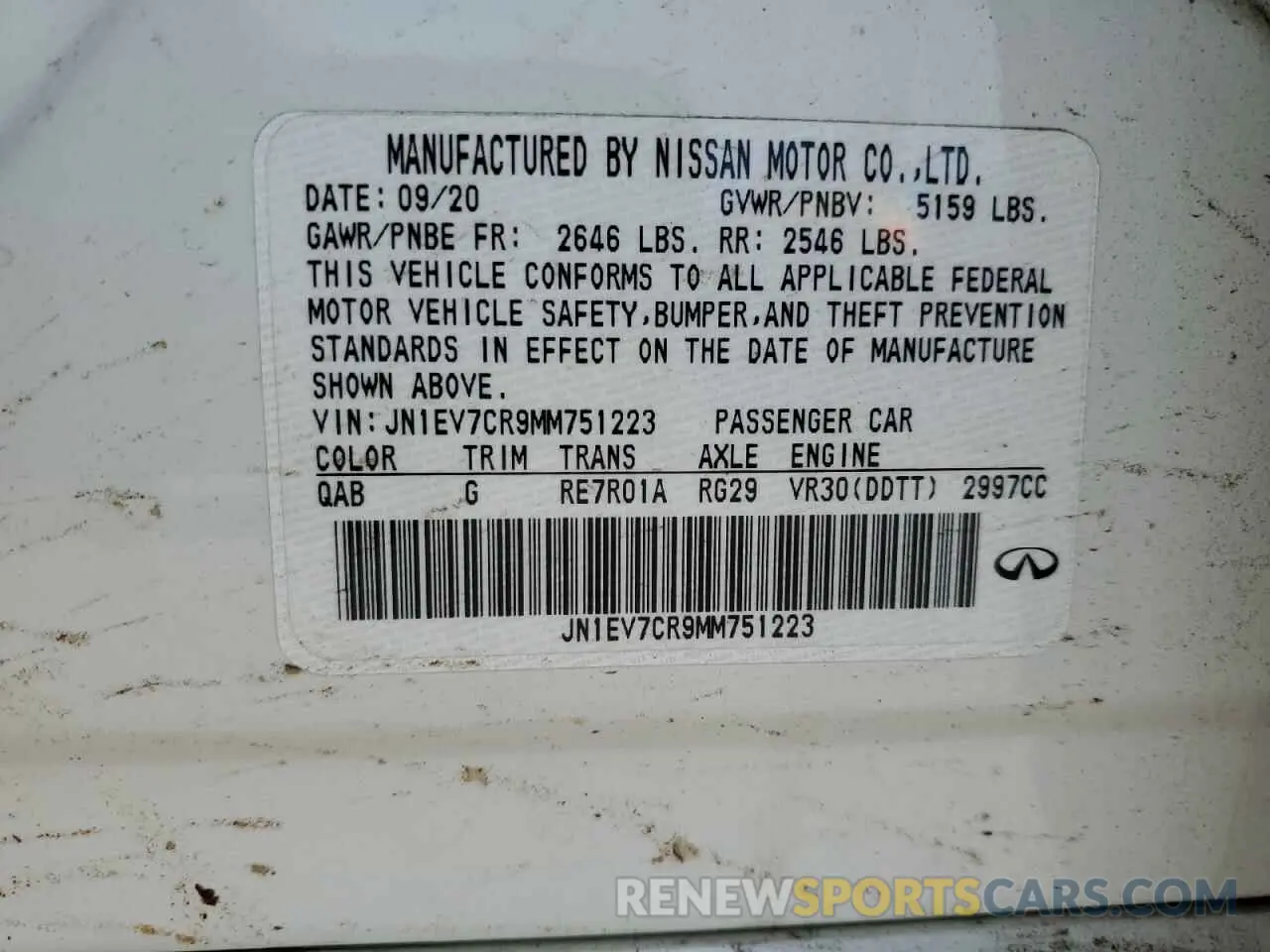 12 Фотография поврежденного автомобиля JN1EV7CR9MM751223 INFINITI Q50 2021