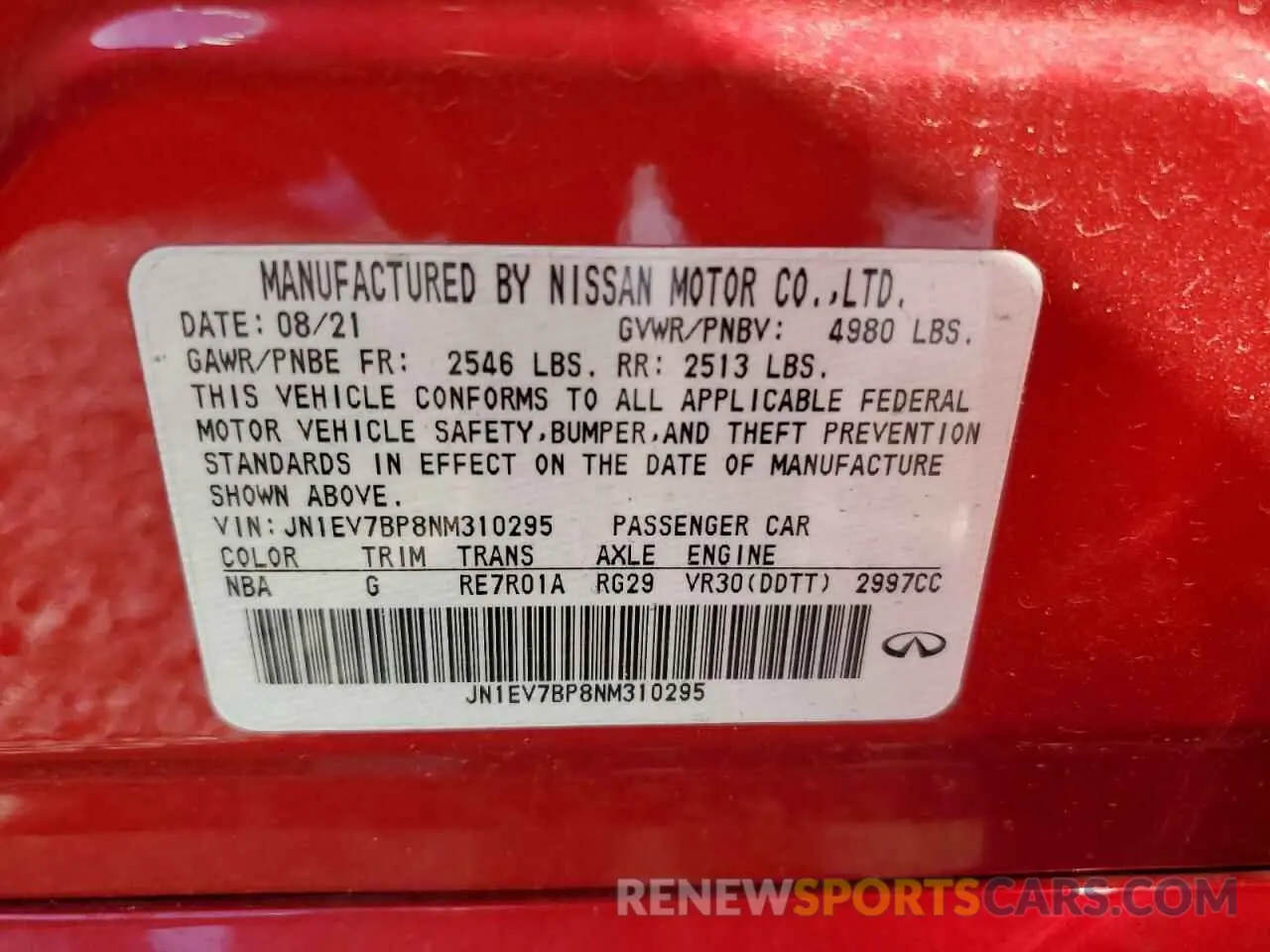 13 Фотография поврежденного автомобиля JN1EV7BP8NM310295 INFINITI Q50 2022