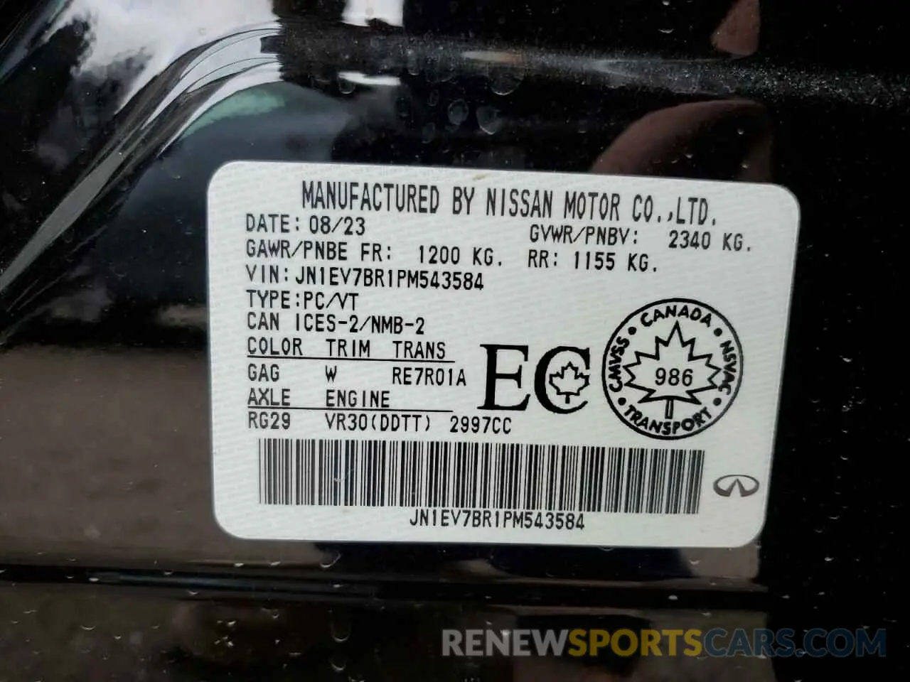 12 Фотография поврежденного автомобиля JN1EV7BR1PM543584 INFINITI Q50 2023