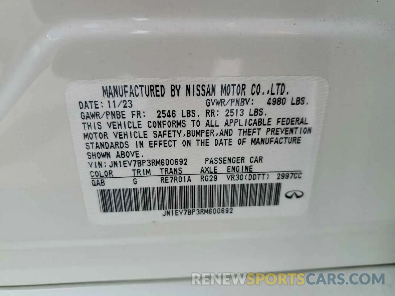 12 Фотография поврежденного автомобиля JN1EV7BP3RM600692 INFINITI Q50 2024
