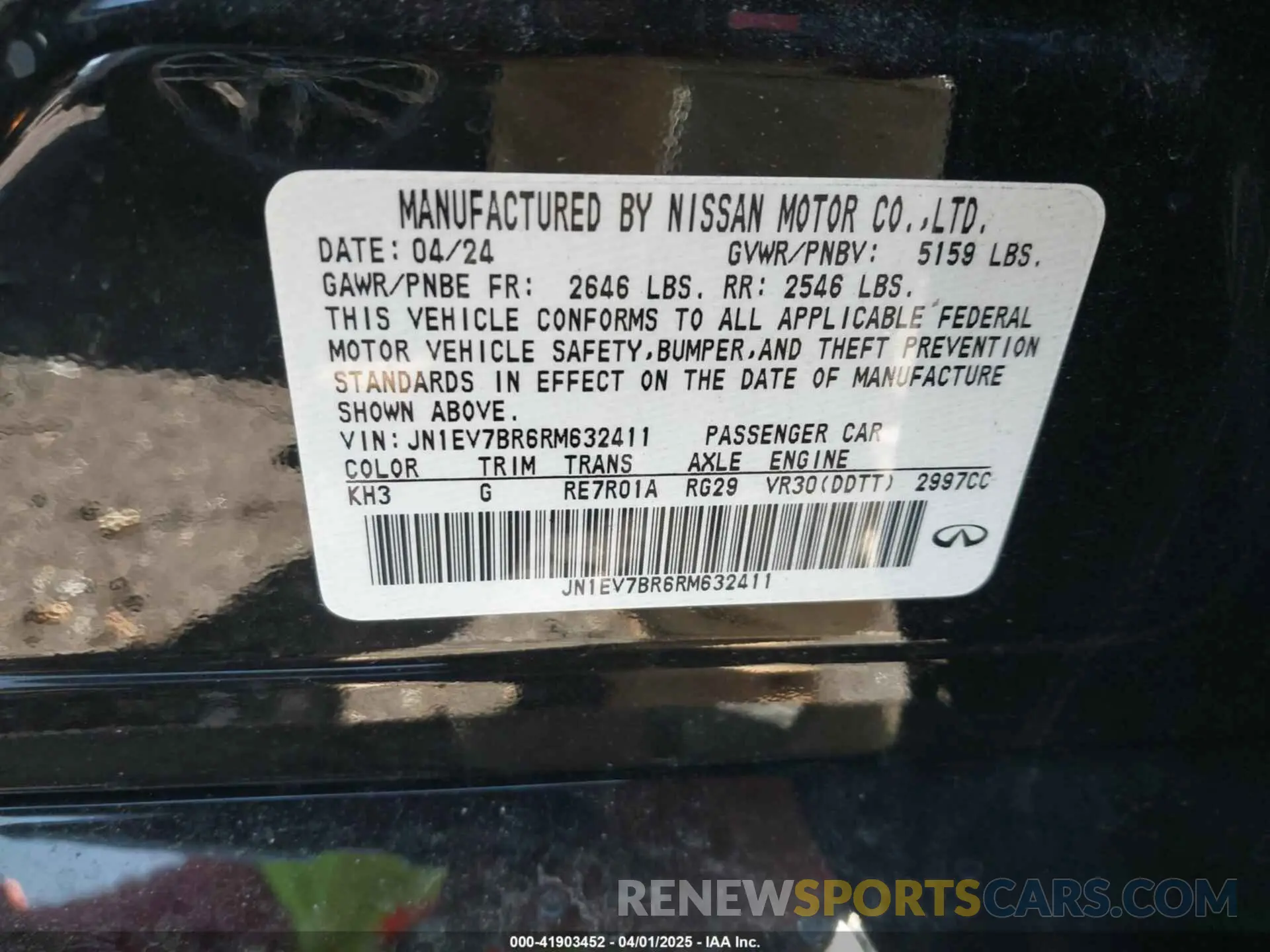 9 Фотография поврежденного автомобиля JN1EV7BR6RM632411 INFINITI Q50 2024