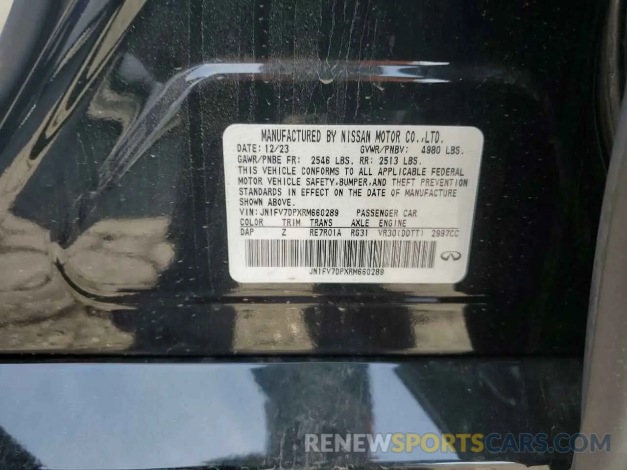 13 Photograph of a damaged car JN1FV7DPXRM660289 INFINITI Q50 2024
