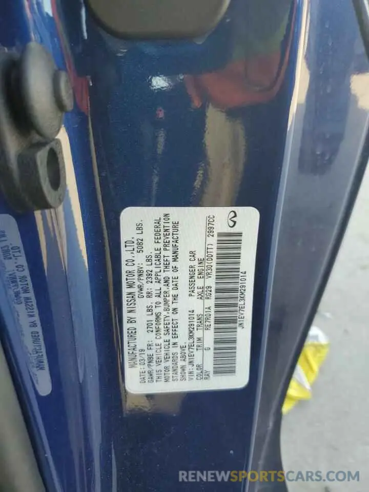 12 Photograph of a damaged car JN1EV7EL3KM291014 INFINITI Q60 2019
