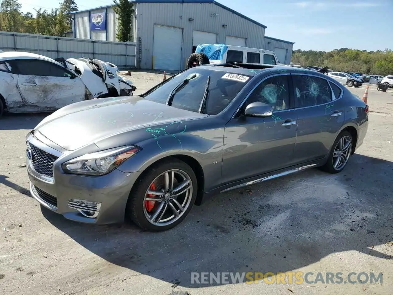 1 Фотография поврежденного автомобиля JN1BY1PP9KM685298 INFINITI Q70 2019