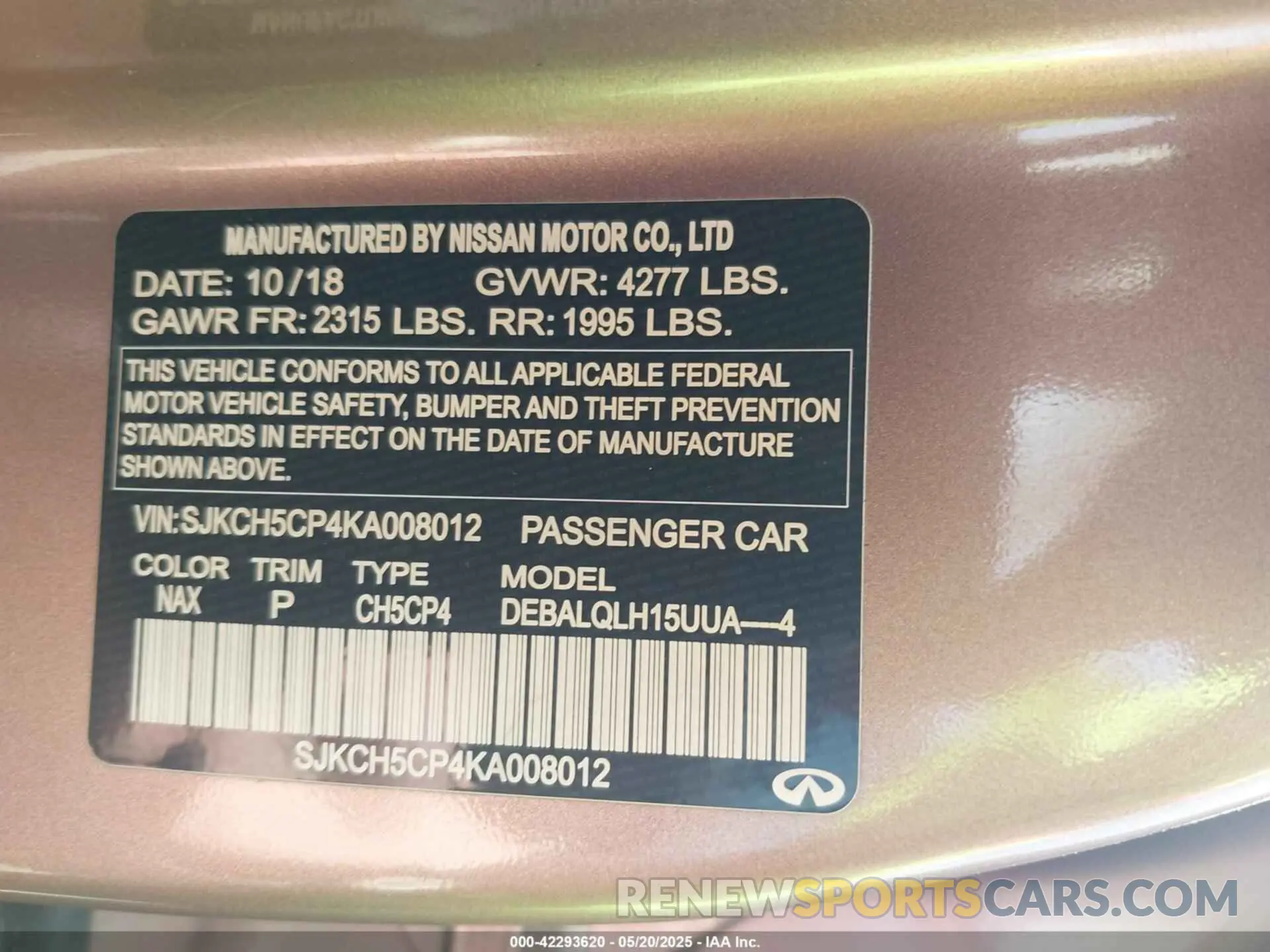 9 Фотография поврежденного автомобиля SJKCH5CP4KA008012 INFINITI QX30 2019