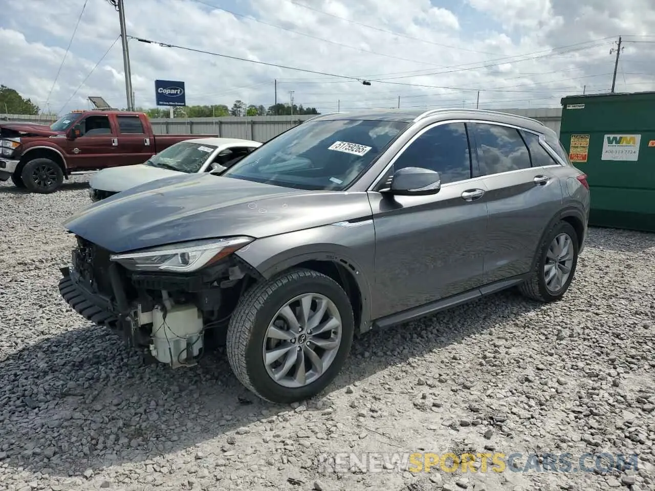 1 Photograph of a damaged car 3PCAJ5M16KF135750 INFINITI QX50 2019
