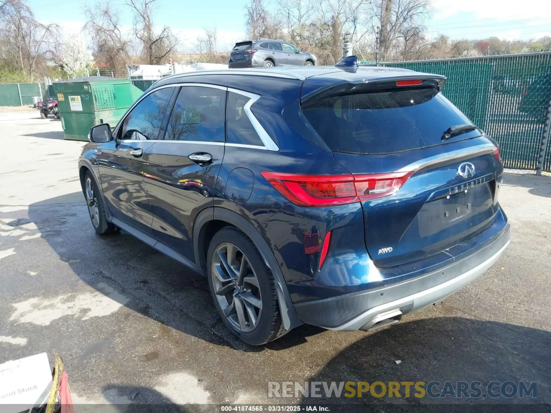 3 Photograph of a damaged car 3PCAJ5M31KF127279 INFINITI QX50 2019