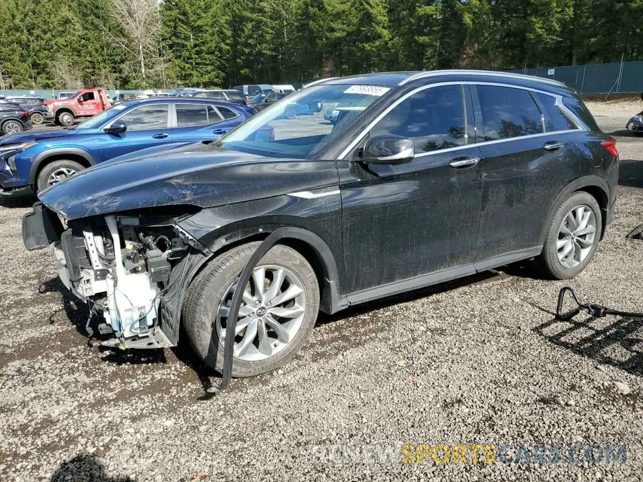 1 Photograph of a damaged car 3PCAJ5M35KF144618 INFINITI QX50 2019