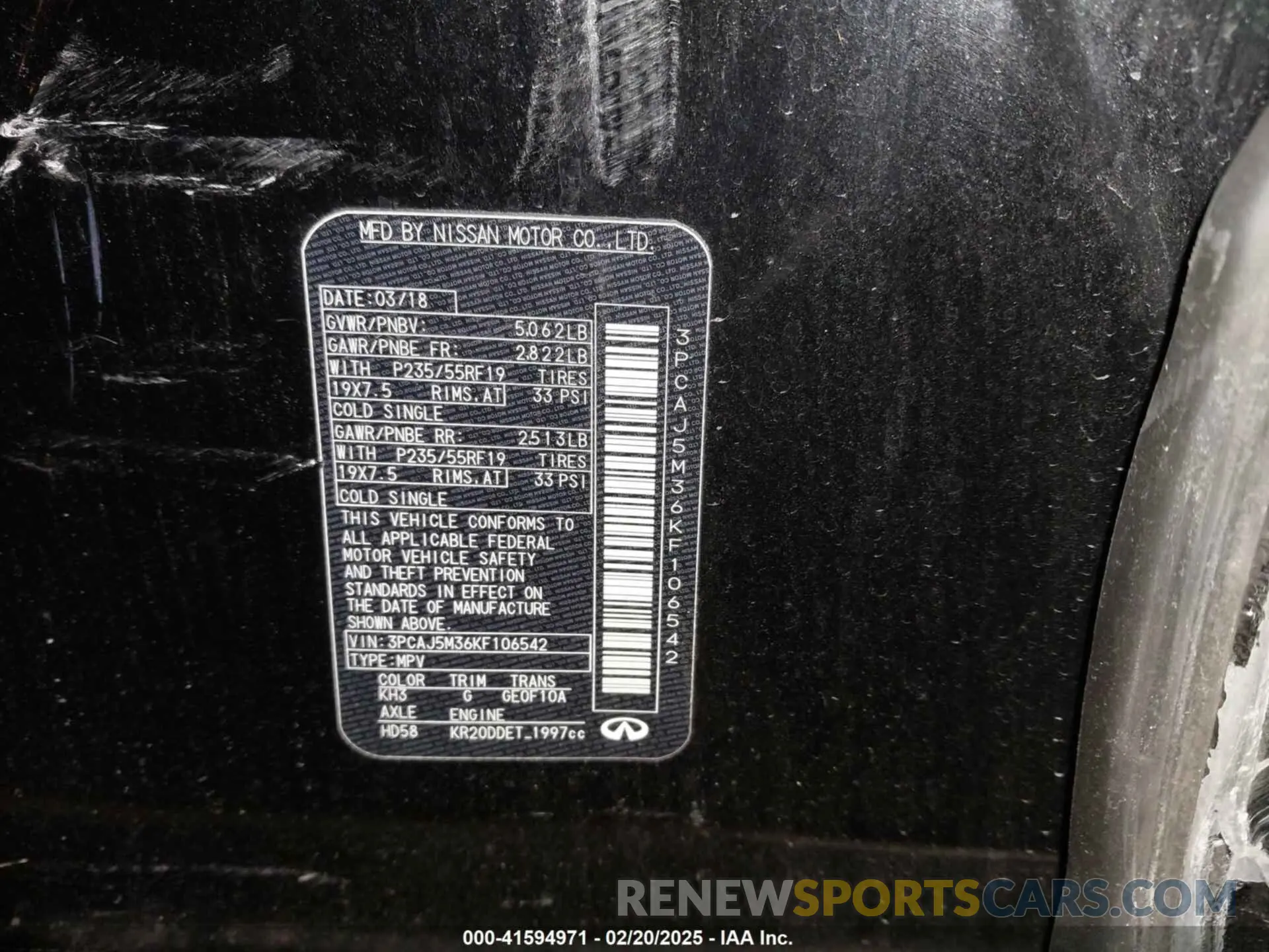 9 Photograph of a damaged car 3PCAJ5M36KF106542 INFINITI QX50 2019