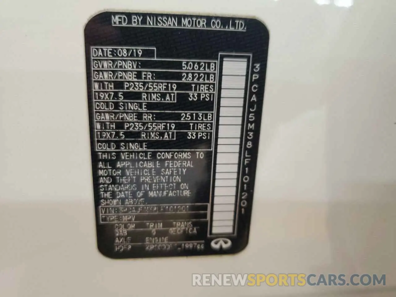 15 Фотография поврежденного автомобиля 3PCAJ5M38LF101201 INFINITI QX50 2020