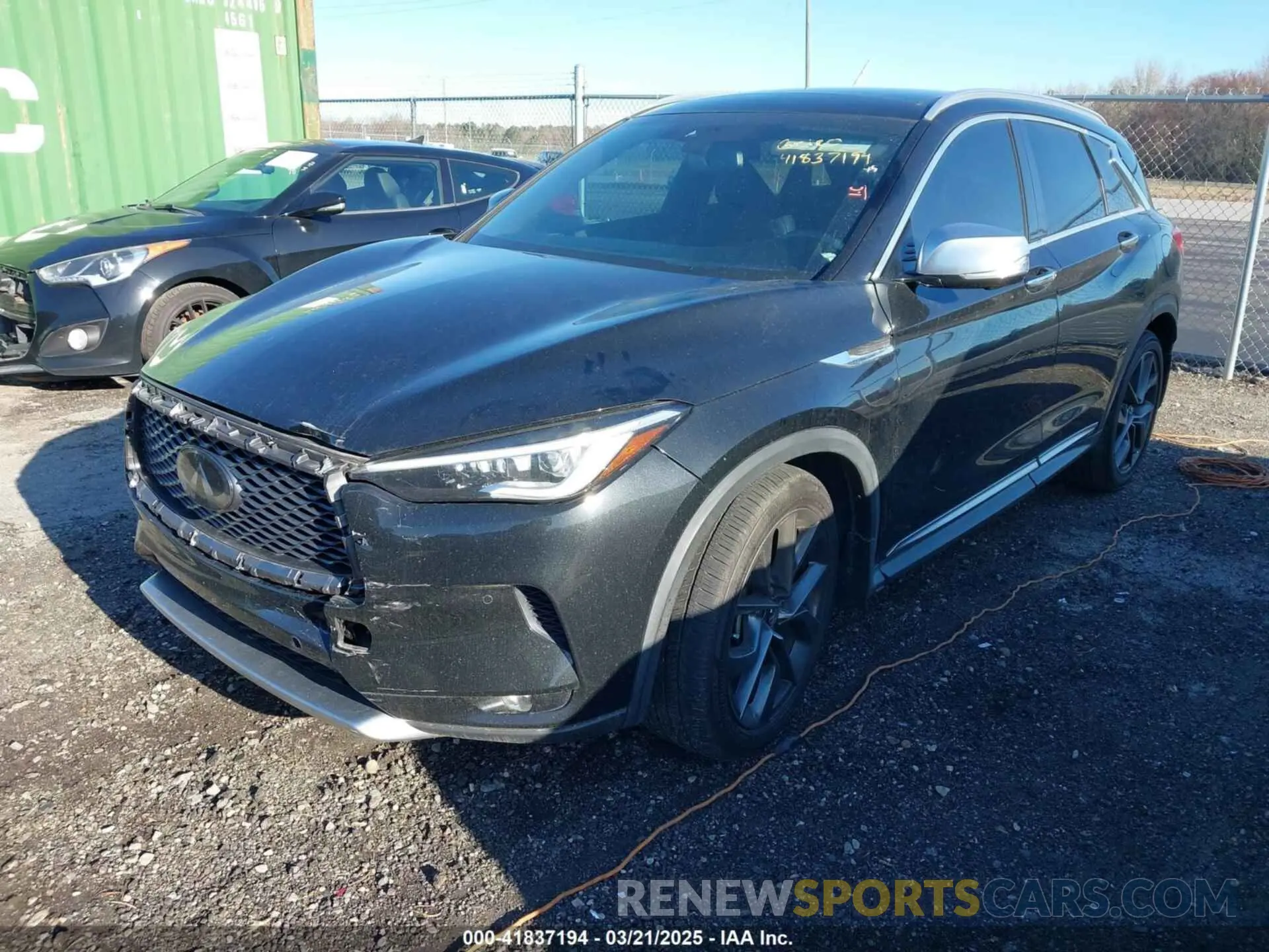 2 Photograph of a damaged car 3PCAJ5DA3MF120545 INFINITI QX50 2021
