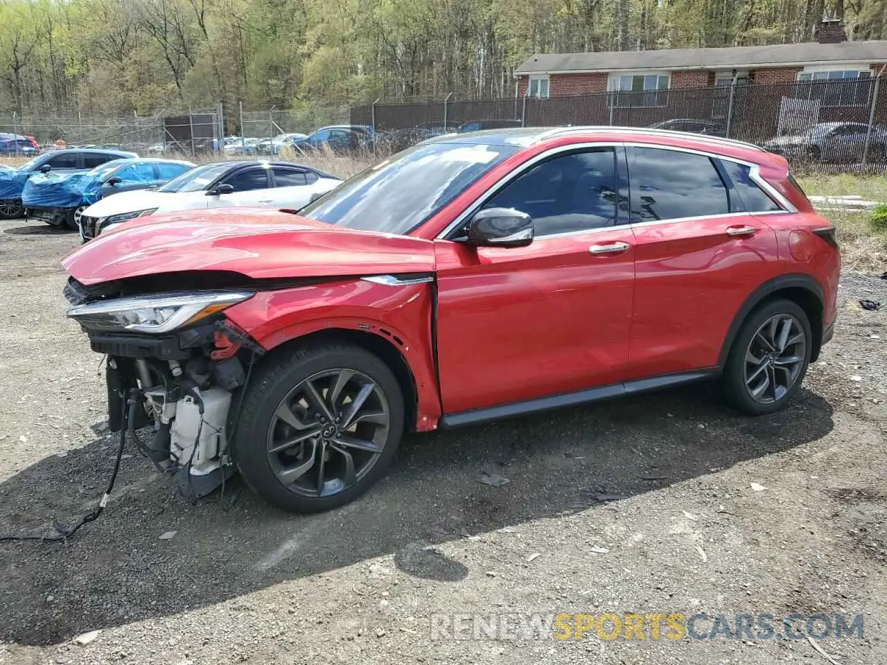 1 Photograph of a damaged car 3PCAJ5DAXMF117447 INFINITI QX50 2021