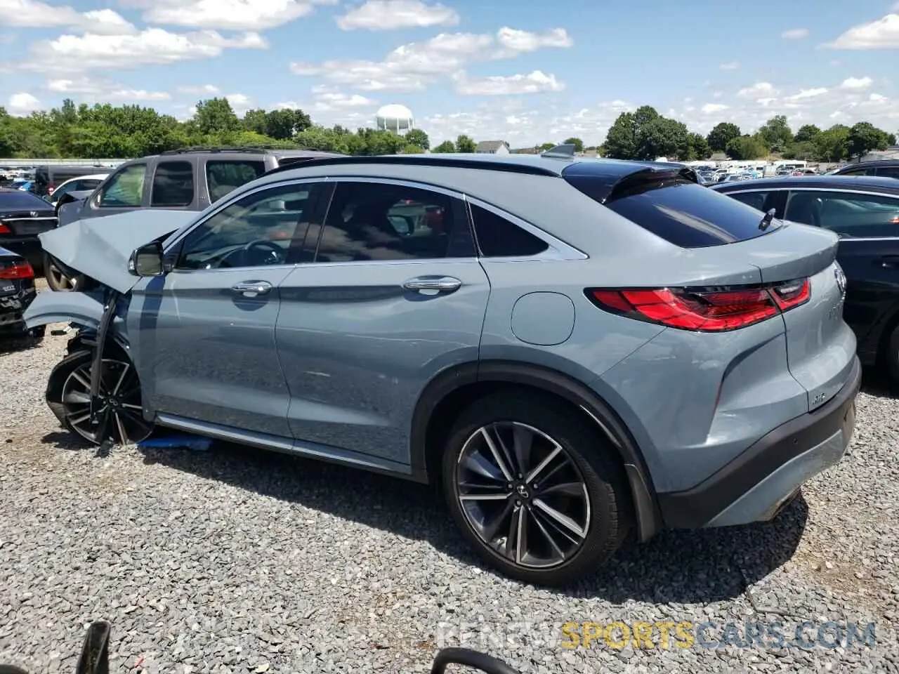 2 Photograph of a damaged car 3PCAJ5JRXPF104650 INFINITI QX55 LUXE 2023