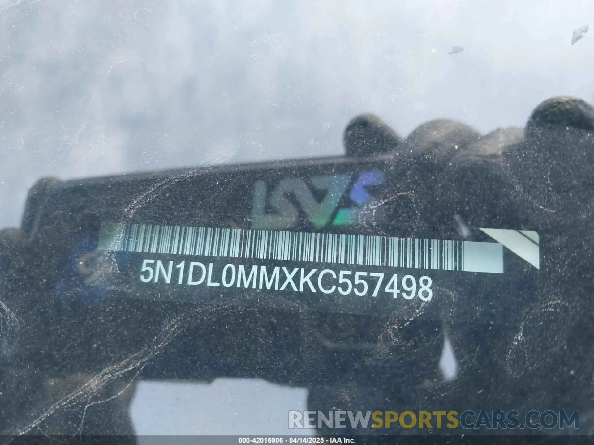 17 Фотография поврежденного автомобиля 5N1DL0MMXKC557498 INFINITI QX60 2019