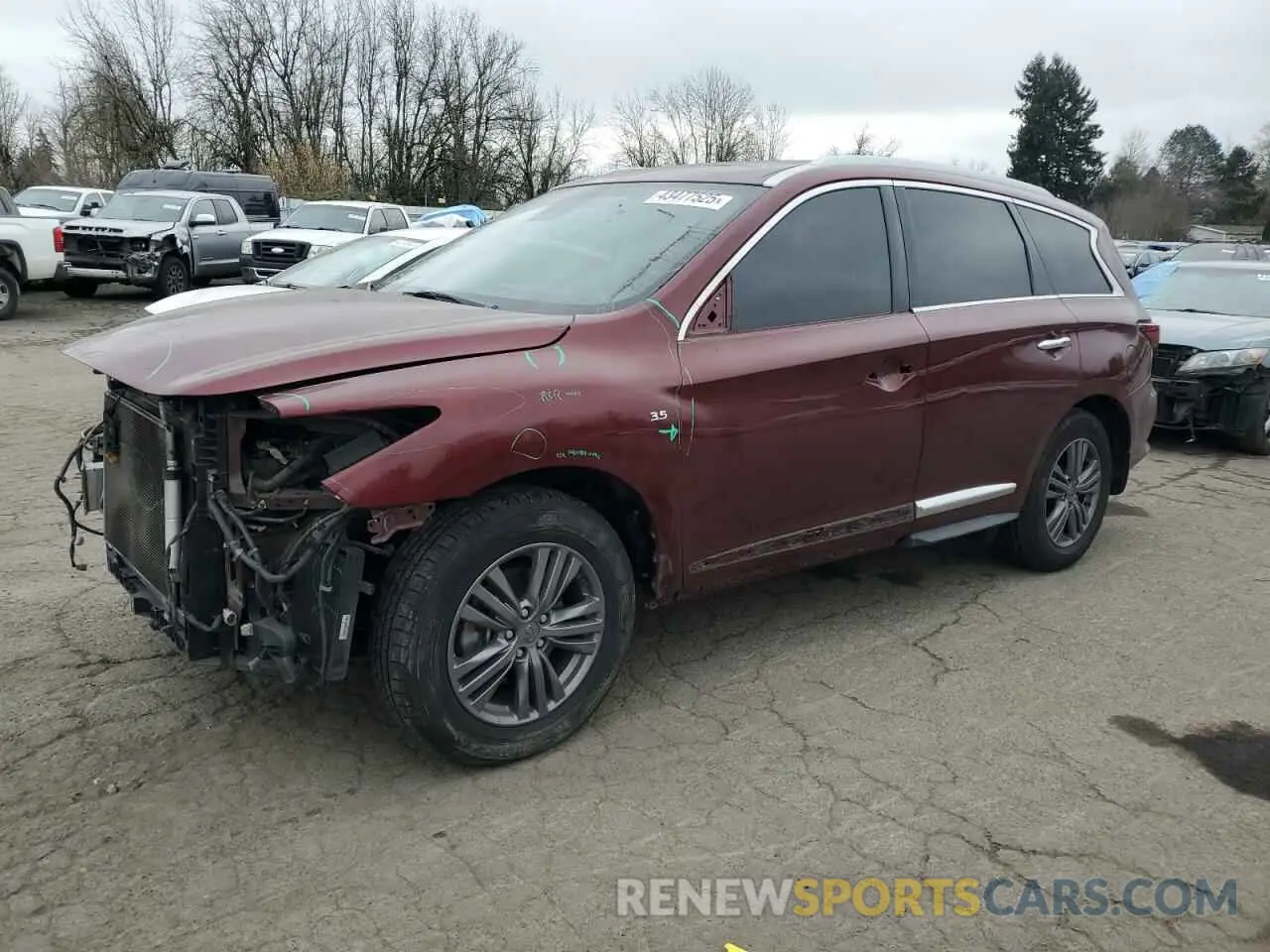 1 Photograph of a damaged car 5N1DL0MN4KC511612 INFINITI QX60 2019