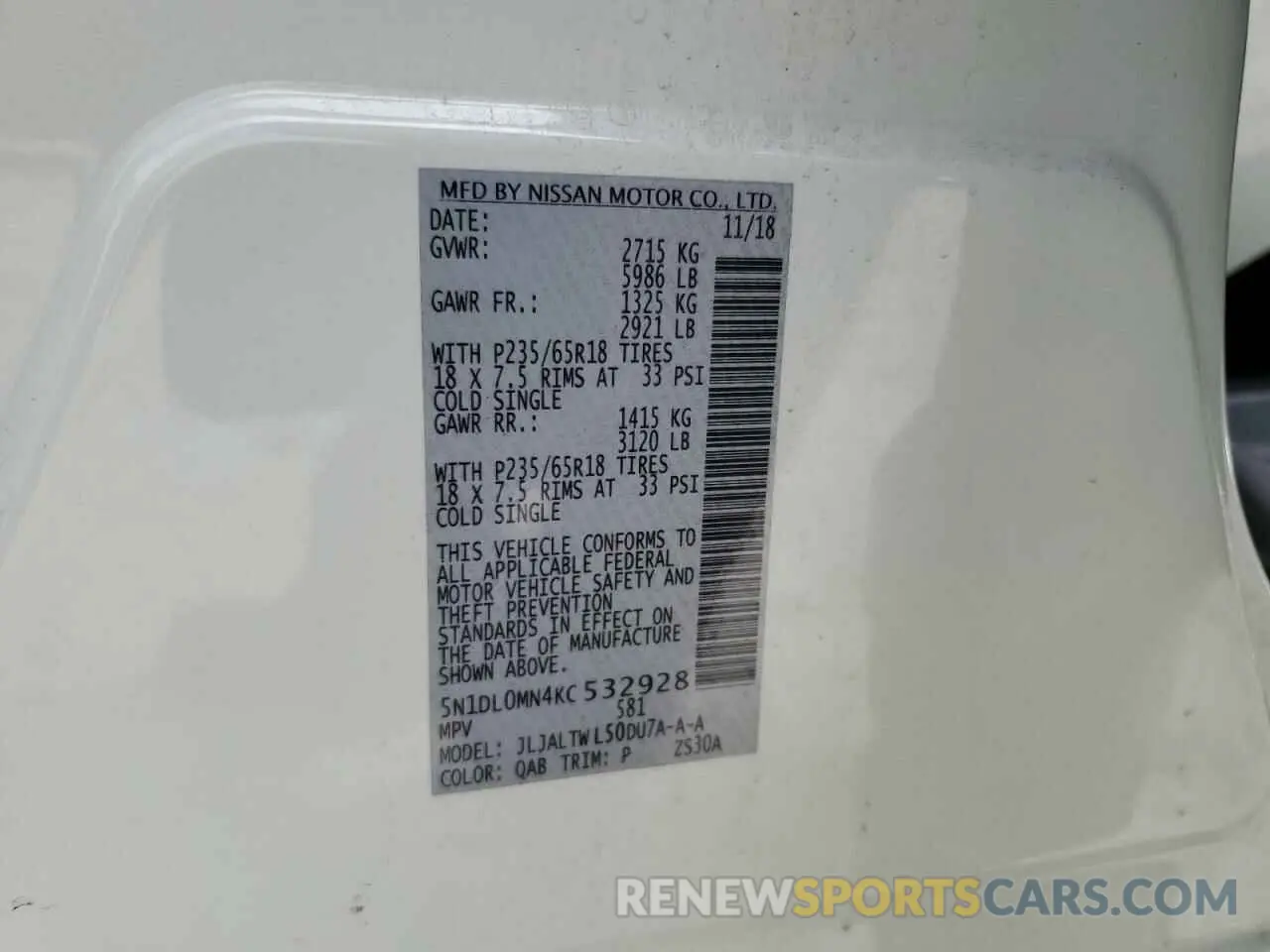 14 Фотография поврежденного автомобиля 5N1DL0MN4KC532928 INFINITI QX60 2019