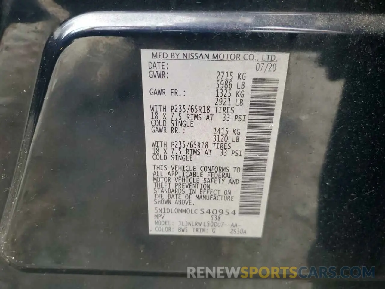 13 Фотография поврежденного автомобиля 5N1DL0MM0LC540954 INFINITI QX60 2020