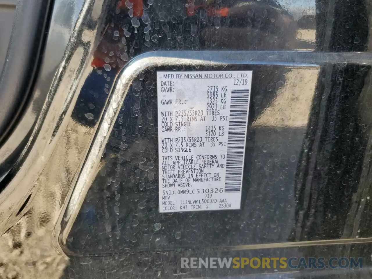 13 Photograph of a damaged car 5N1DL0MM9LC530326 INFINITI QX60 2020