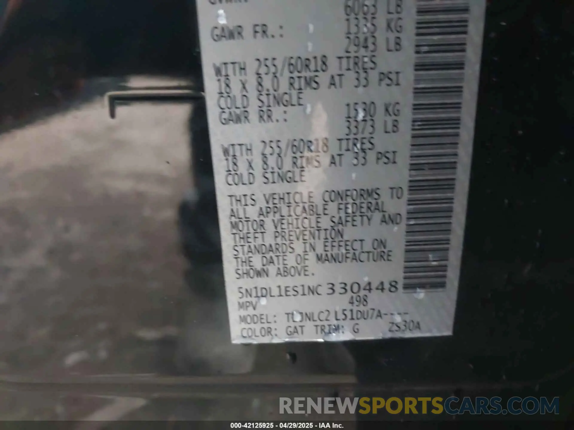 9 Фотография поврежденного автомобиля 5N1DL1ES1NC330448 INFINITI QX60 2022