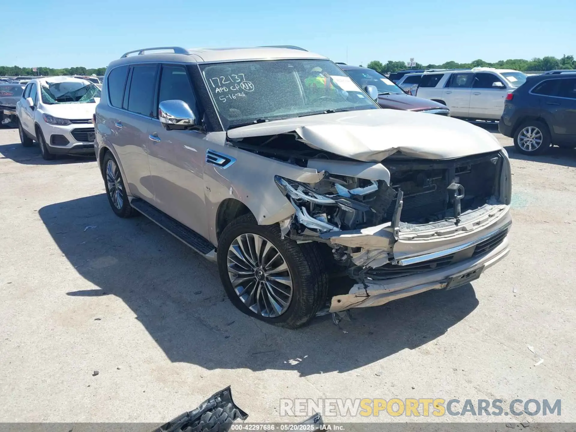 1 Photograph of a damaged car JN8AZ2NF0K9684036 INFINITI QX80 2019