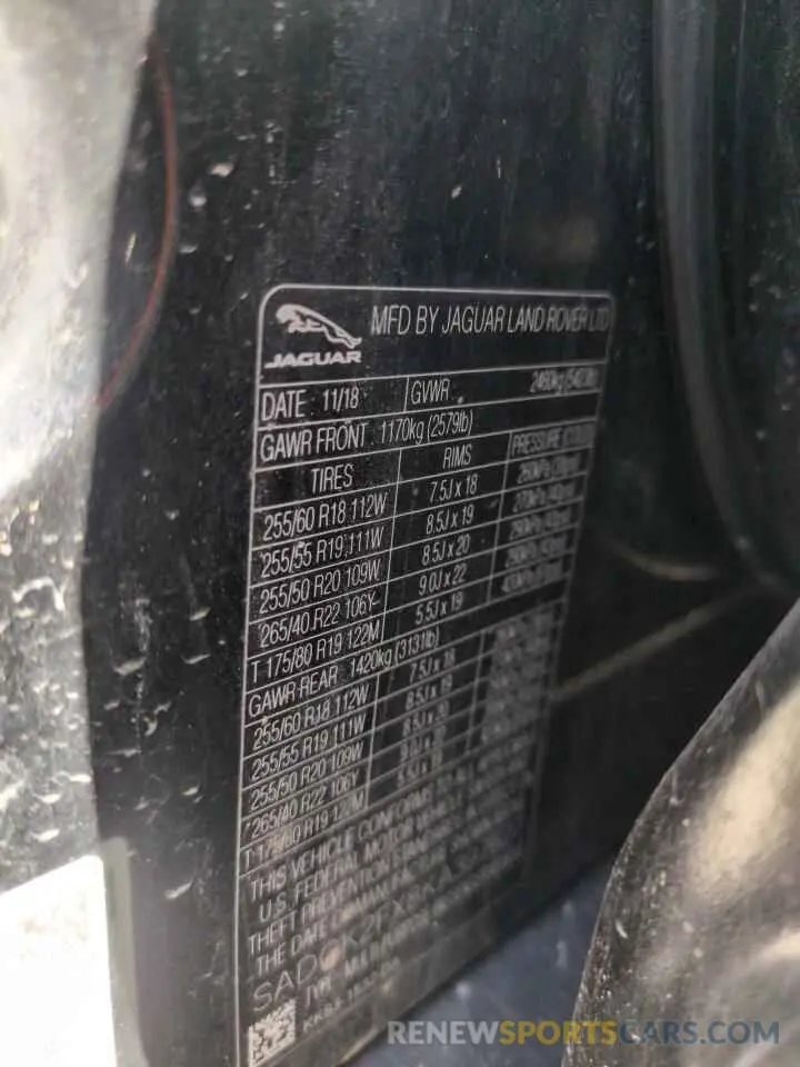 13 Фотография поврежденного автомобиля SADCK2FX8KA397627 JAGUAR F-PACE 2019