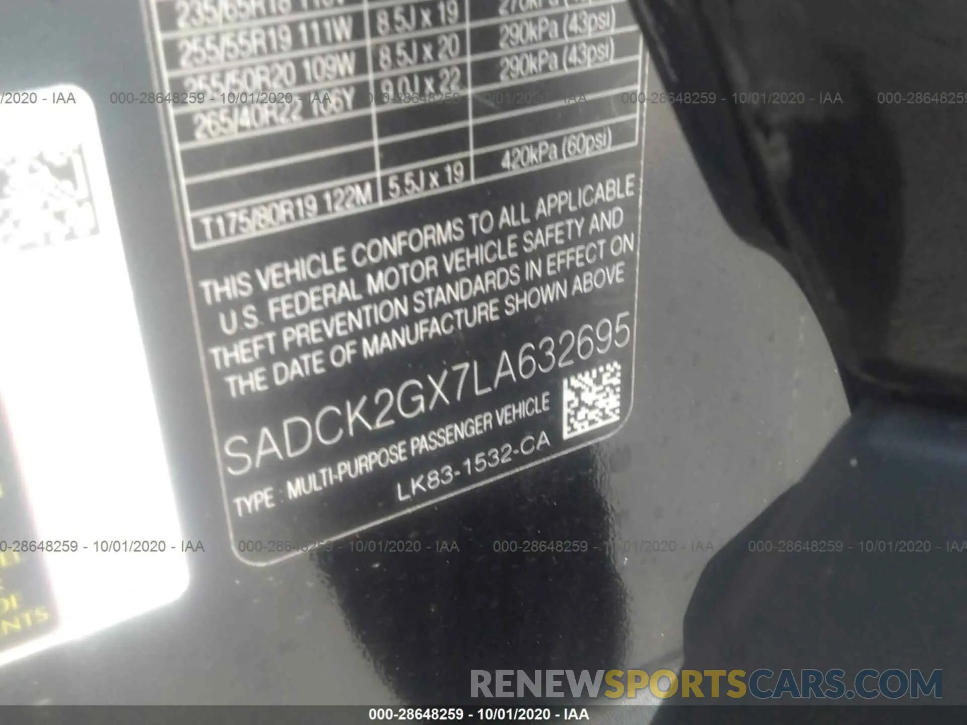 9 Photograph of a damaged car SADCK2GX7LA632695 JAGUAR F-PACE 2020