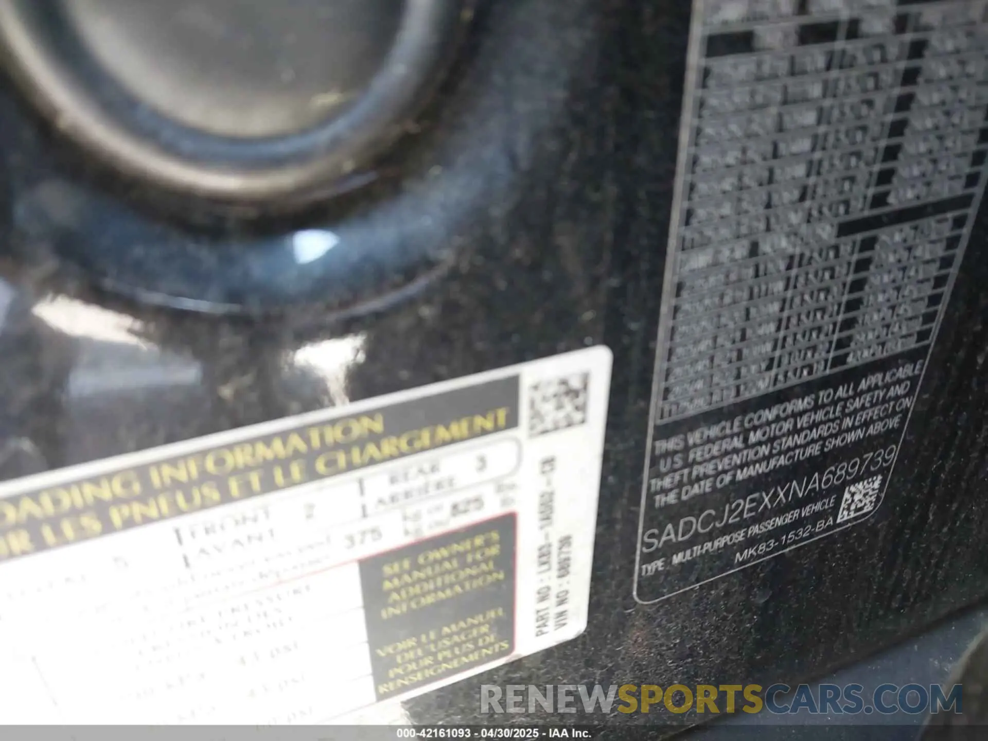 9 Photograph of a damaged car SADCJ2EXXNA689739 JAGUAR F-PACE 2022