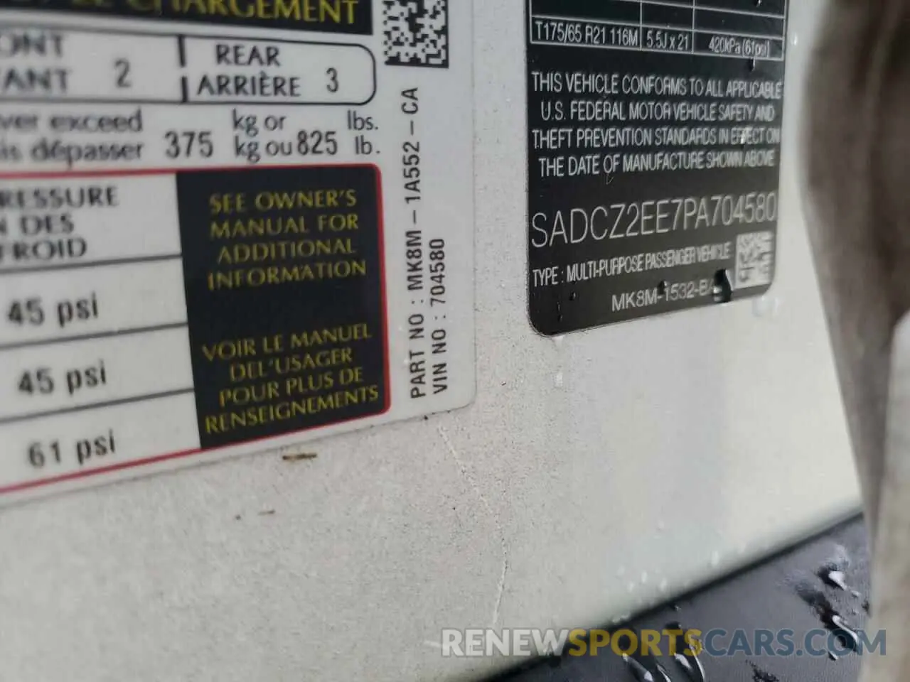 13 Photograph of a damaged car SADCZ2EE7PA704580 JAGUAR F-PACE 2023