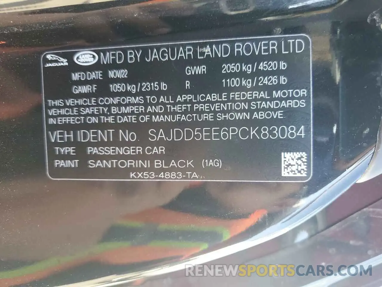 12 Photograph of a damaged car SAJDD5EE6PCK83084 JAGUAR F-TYPE 2023