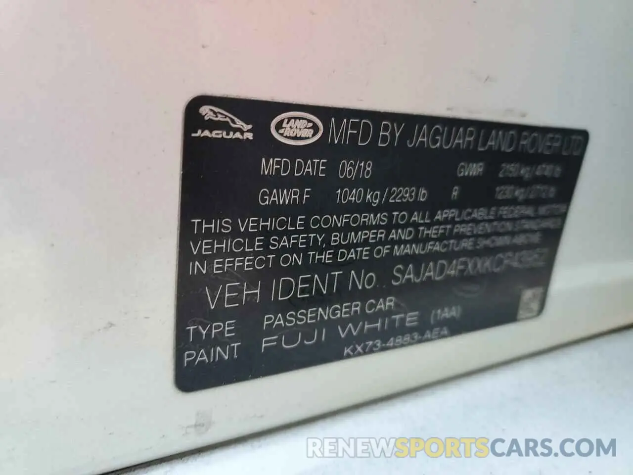 12 Фотография поврежденного автомобиля SAJAD4FXXKCP43952 JAGUAR XE 2019