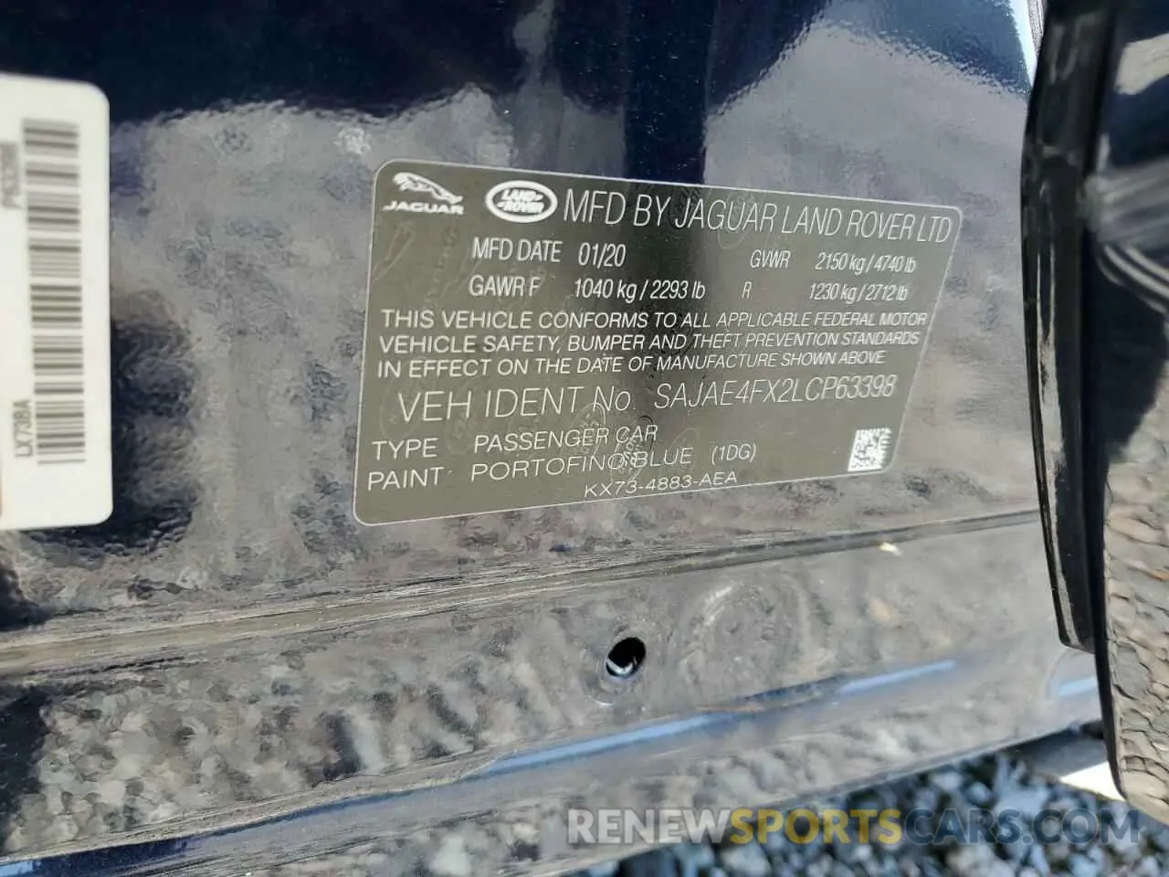 12 Photograph of a damaged car SAJAE4FX2LCP63398 JAGUAR XE 2020
