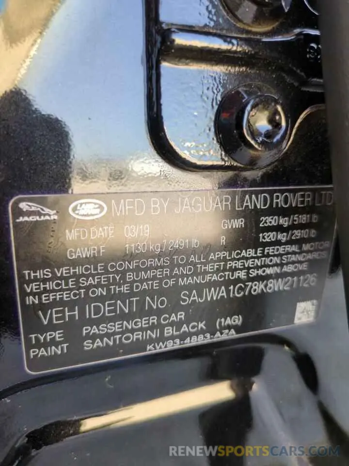 13 Photograph of a damaged car SAJWA1C78K8W21126 JAGUAR XJ 2019