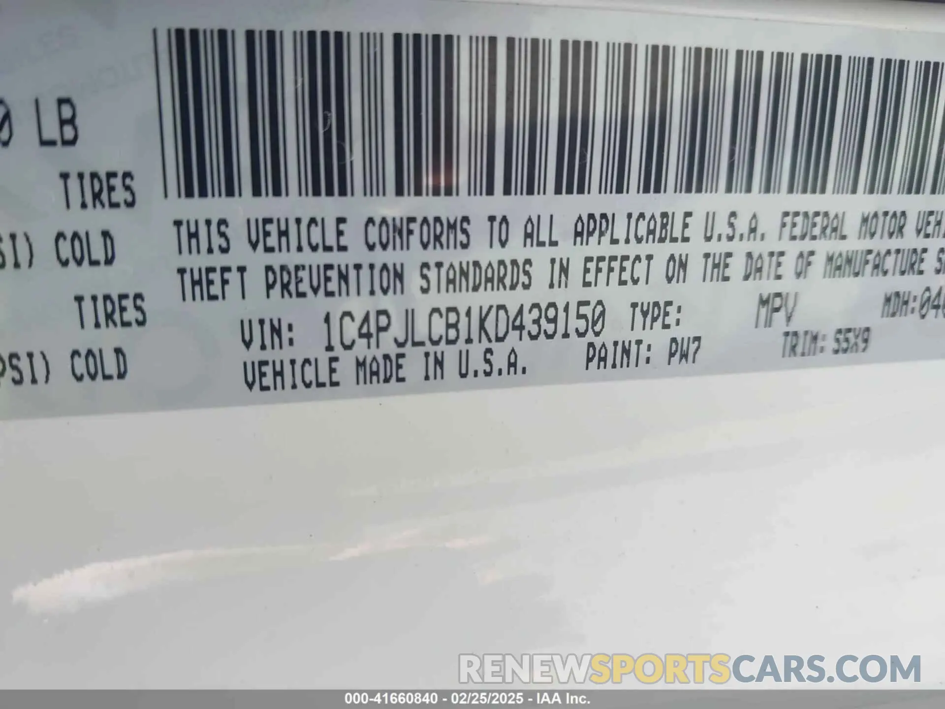 9 Фотография поврежденного автомобиля 1C4PJLCB1KD439150 JEEP CHEROKEE 2019