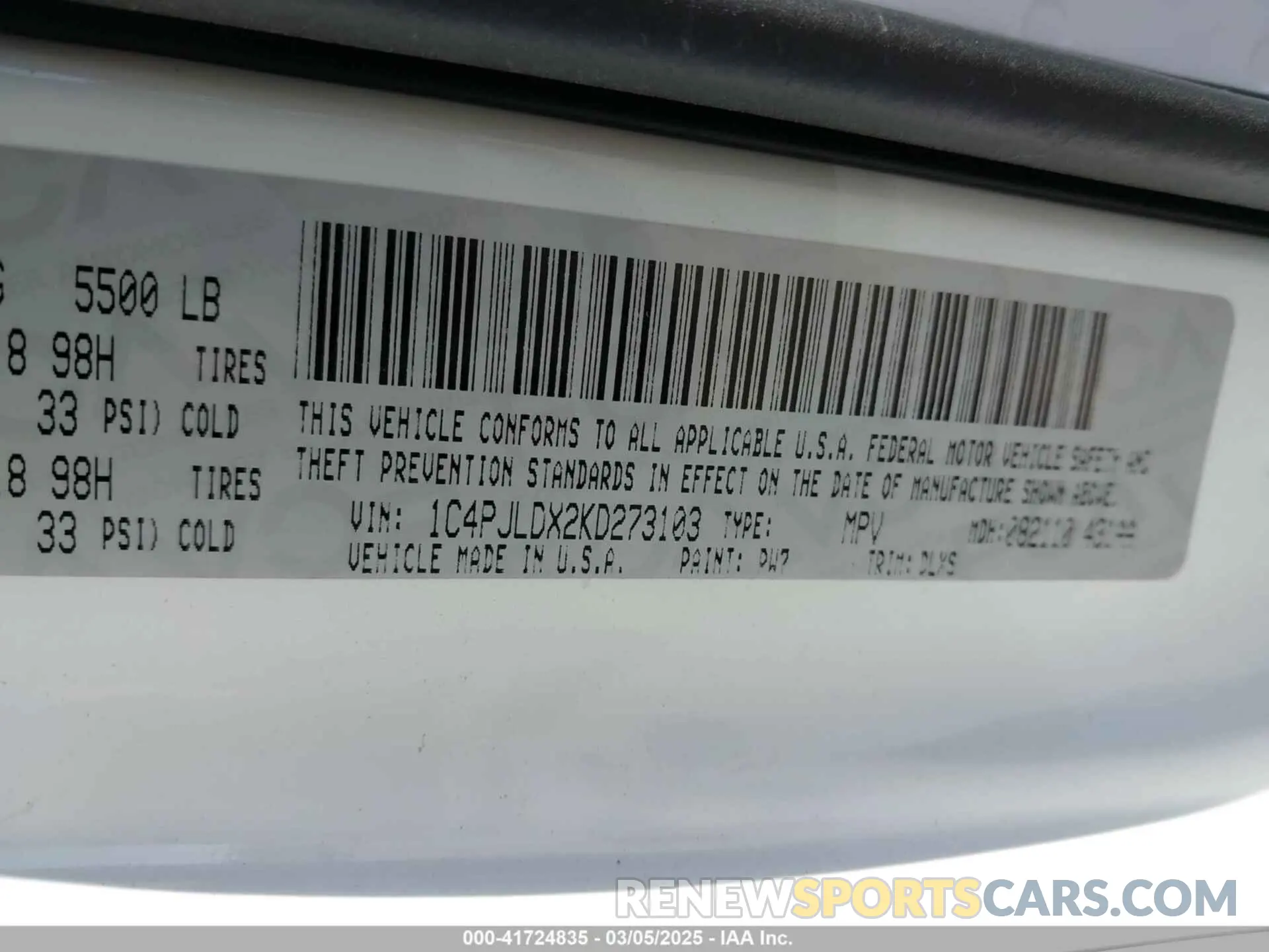 9 Photograph of a damaged car 1C4PJLDX2KD273103 JEEP CHEROKEE 2019