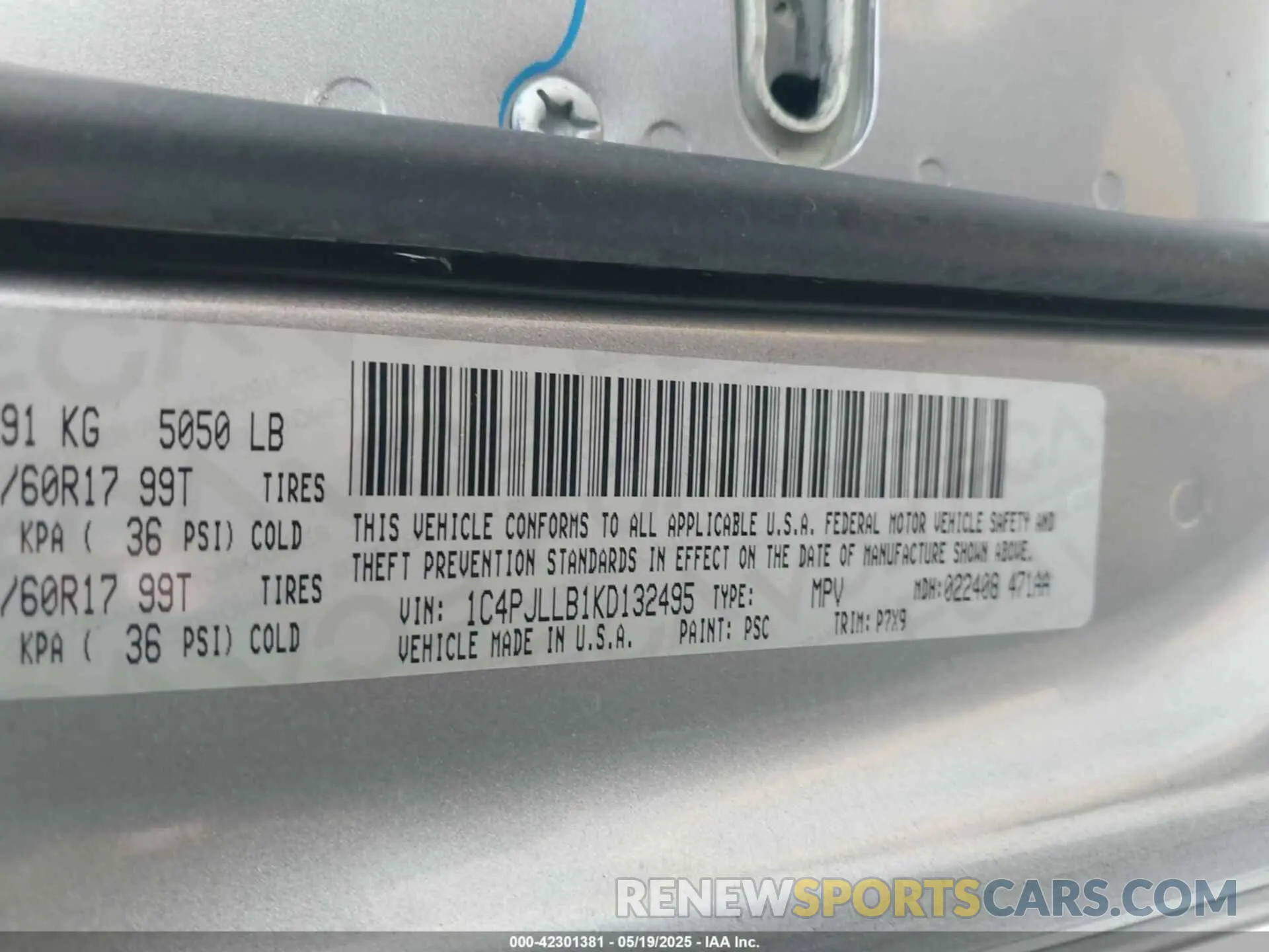 9 Фотография поврежденного автомобиля 1C4PJLLB1KD132495 JEEP CHEROKEE 2019