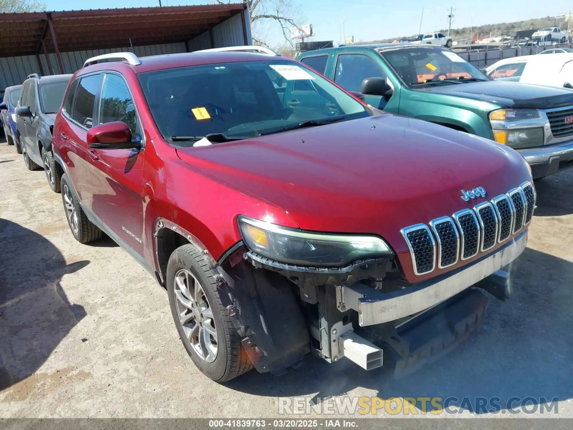 1 Photograph of a damaged car 1C4PJLLB9KD312906 JEEP CHEROKEE 2019