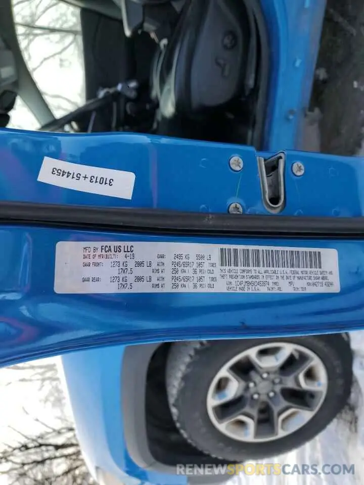 13 Фотография поврежденного автомобиля 1C4PJMBN5KD453974 JEEP CHEROKEE 2019