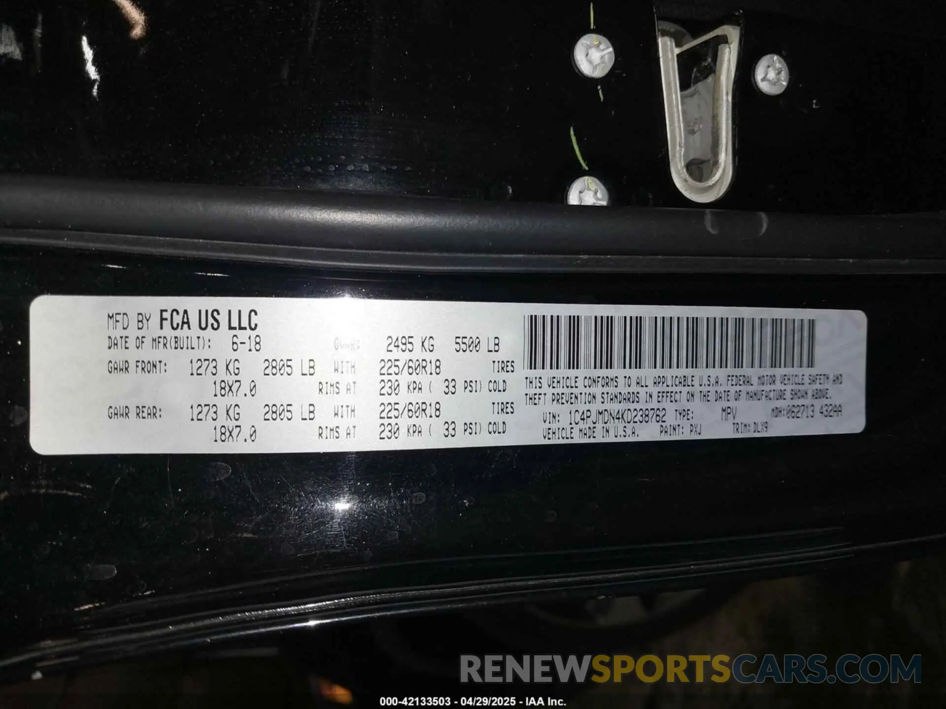 9 Фотография поврежденного автомобиля 1C4PJMDN4KD238762 JEEP CHEROKEE 2019